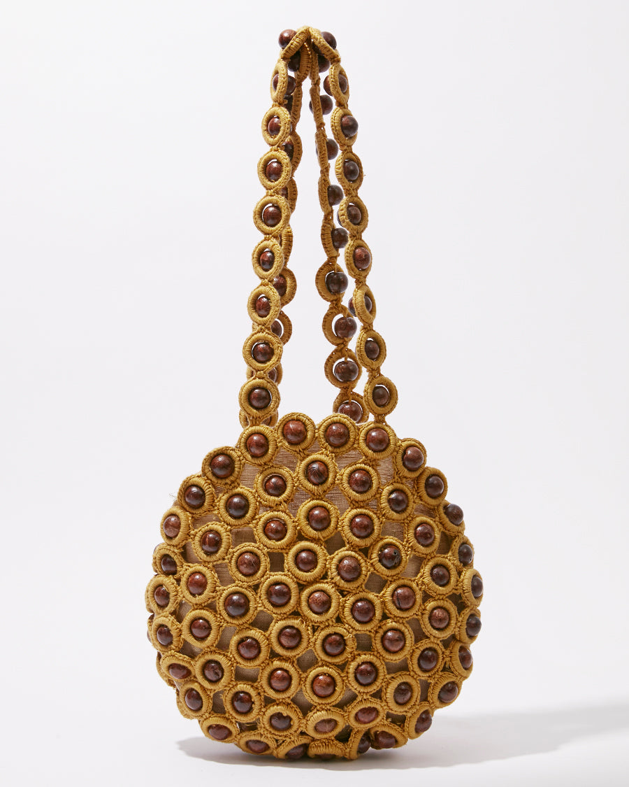 A straight-on view of the mustard yellow &