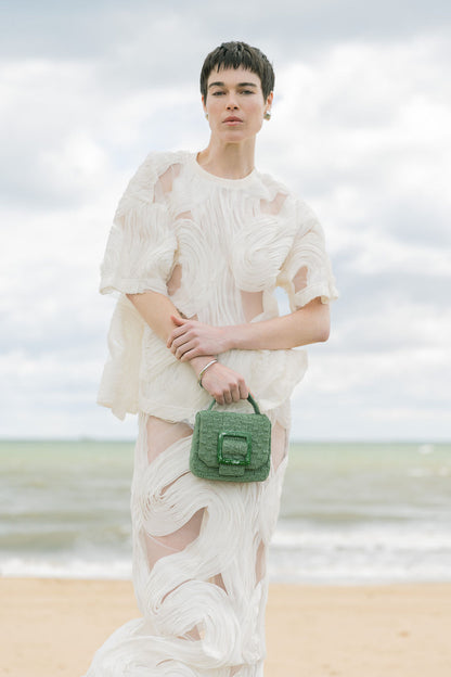 UNCOVERED LAYERS BEADED BAG