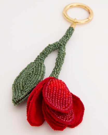 Beaded Keyring Red