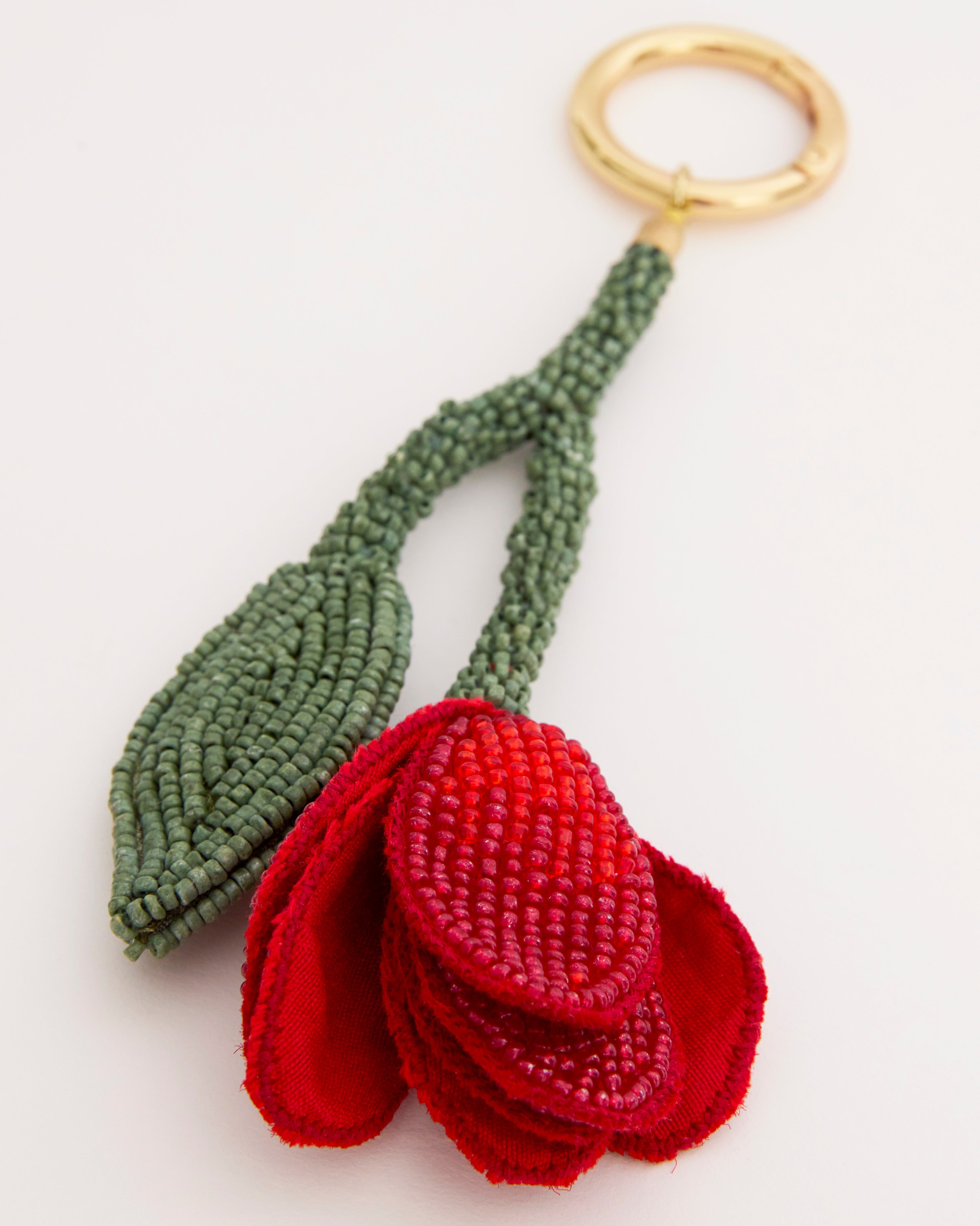Hand-dyed glass beaded keychain by The Hold label, a sculptural bag accessory designed in Melbourne.