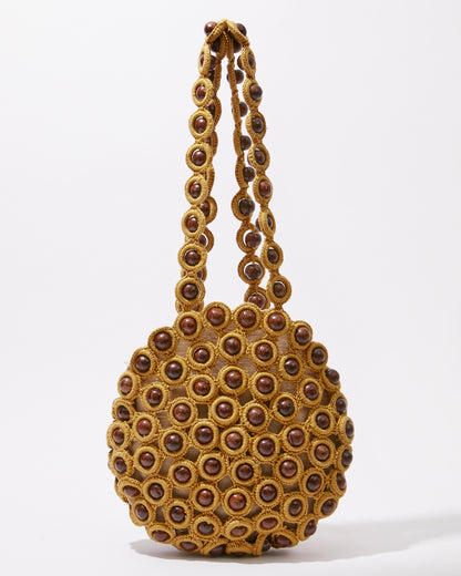 A straight-on view of the mustard yellow &